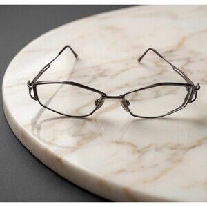 Vintage CAZAL eye glass frames hexagonal  metal light gold full rim